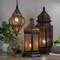 Northlight 18" Black and Gold Moroccan Style Hanging Lantern Ceiling Light Fixture